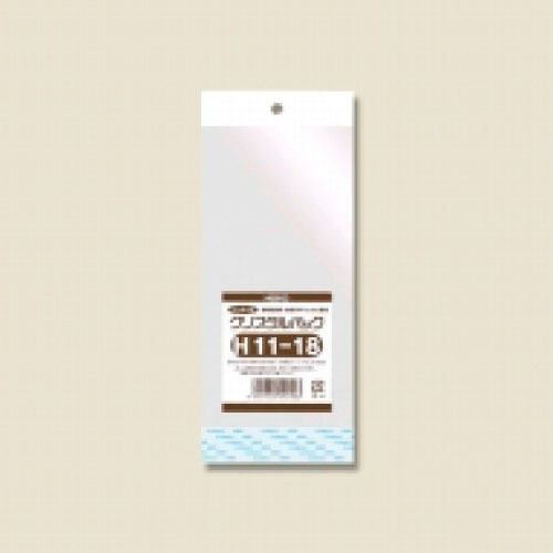 ＃006746600　OPP袋 クリスタルパック H11-18 (ヘッダー付き) 1000枚/ｓ
