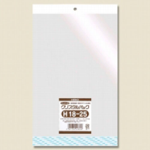 ＃006747800　OPP袋 クリスタルパック H18-25 (ヘッダー付き) 1000枚/ｓ