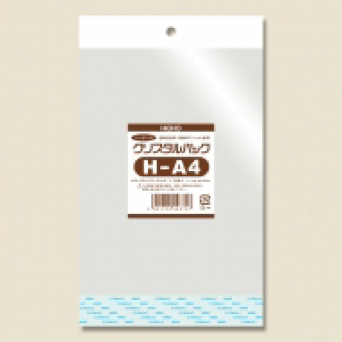 ＃006755200　OPP袋 クリスタルパック H-Ａ4 (ヘッダー付き) 1000枚/ｓ