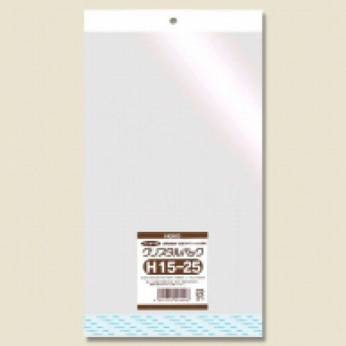 ＃006793200　OPP袋 クリスタルパック H15-25(ヘッダー付き) 1000枚/ｓ