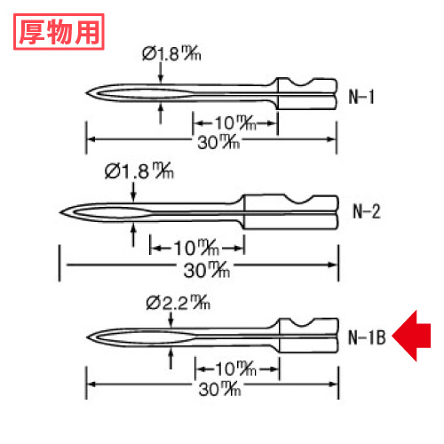 バノック 503SL・303L用 替針 N-L(長)厚物用 3本/ｓ T805G-09409